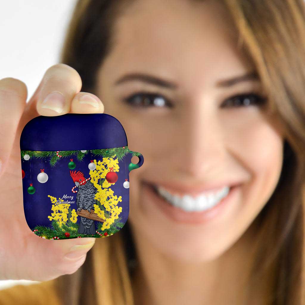 Australia Gang-gang Cockatoo Christmas AirPods Case Callocephalon Fimbriatum Golden Wattle Blue - Aussie Hoodie