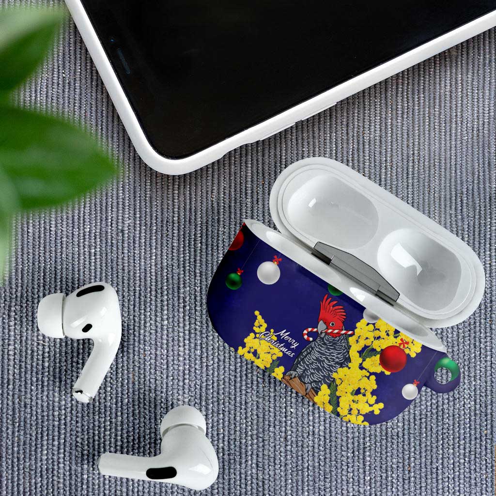 Australia Gang-gang Cockatoo Christmas AirPods Case Callocephalon Fimbriatum Golden Wattle Blue - Aussie Hoodie