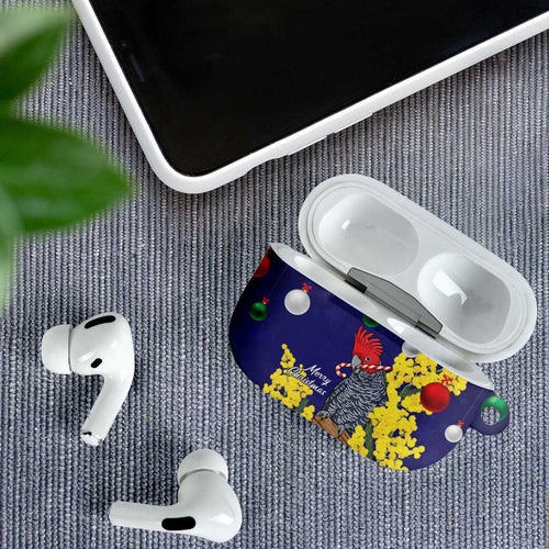 Australia Gang-gang Cockatoo Christmas AirPods Case Callocephalon Fimbriatum Golden Wattle Blue - Aussie Hoodie