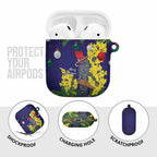 Australia Gang-gang Cockatoo Christmas AirPods Case Callocephalon Fimbriatum Golden Wattle Blue - Aussie Hoodie