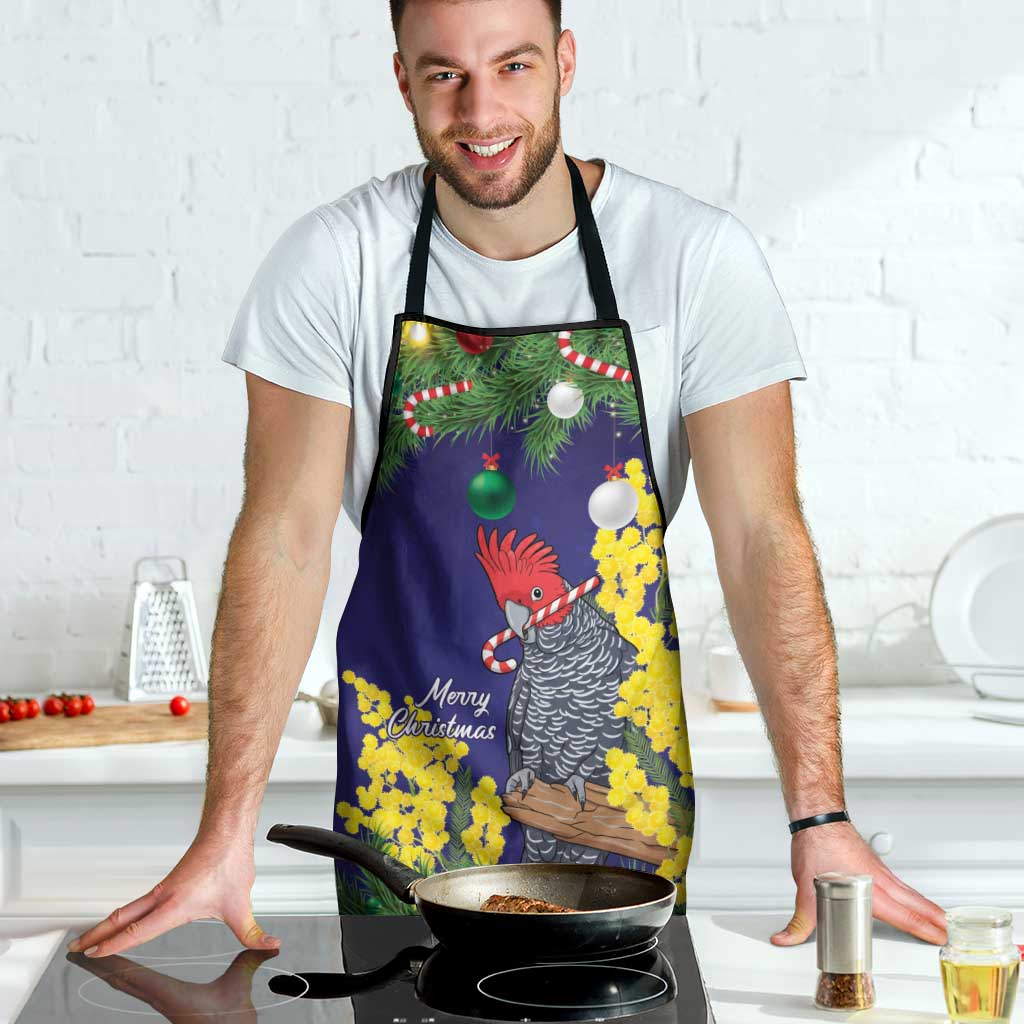 Australia Gang-gang Cockatoo Christmas Apron Callocephalon Fimbriatum Golden Wattle Blue - Aussie Hoodie