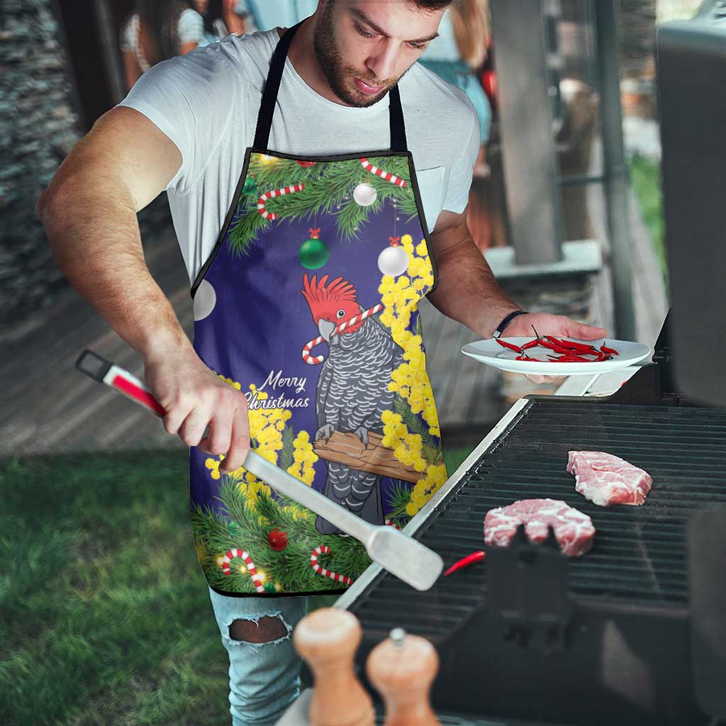 Australia Gang-gang Cockatoo Christmas Apron Callocephalon Fimbriatum Golden Wattle Blue - Aussie Hoodie