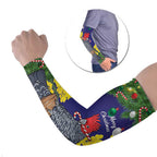Australia Gang-gang Cockatoo Christmas Arm Sleeves Callocephalon Fimbriatum Golden Wattle Blue - Aussie Hoodie