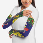Australia Gang-gang Cockatoo Christmas Arm Sleeves Callocephalon Fimbriatum Golden Wattle Blue - Aussie Hoodie