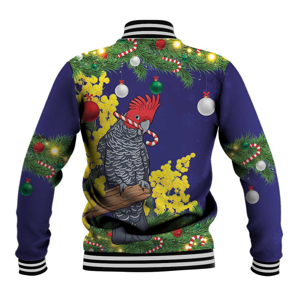 Australia Gang-gang Cockatoo Christmas Baseball Jacket Callocephalon Fimbriatum Golden Wattle Blue - Aussie Hoodie