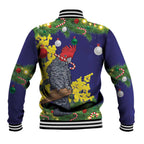 Australia Gang-gang Cockatoo Christmas Baseball Jacket Callocephalon Fimbriatum Golden Wattle Blue - Aussie Hoodie