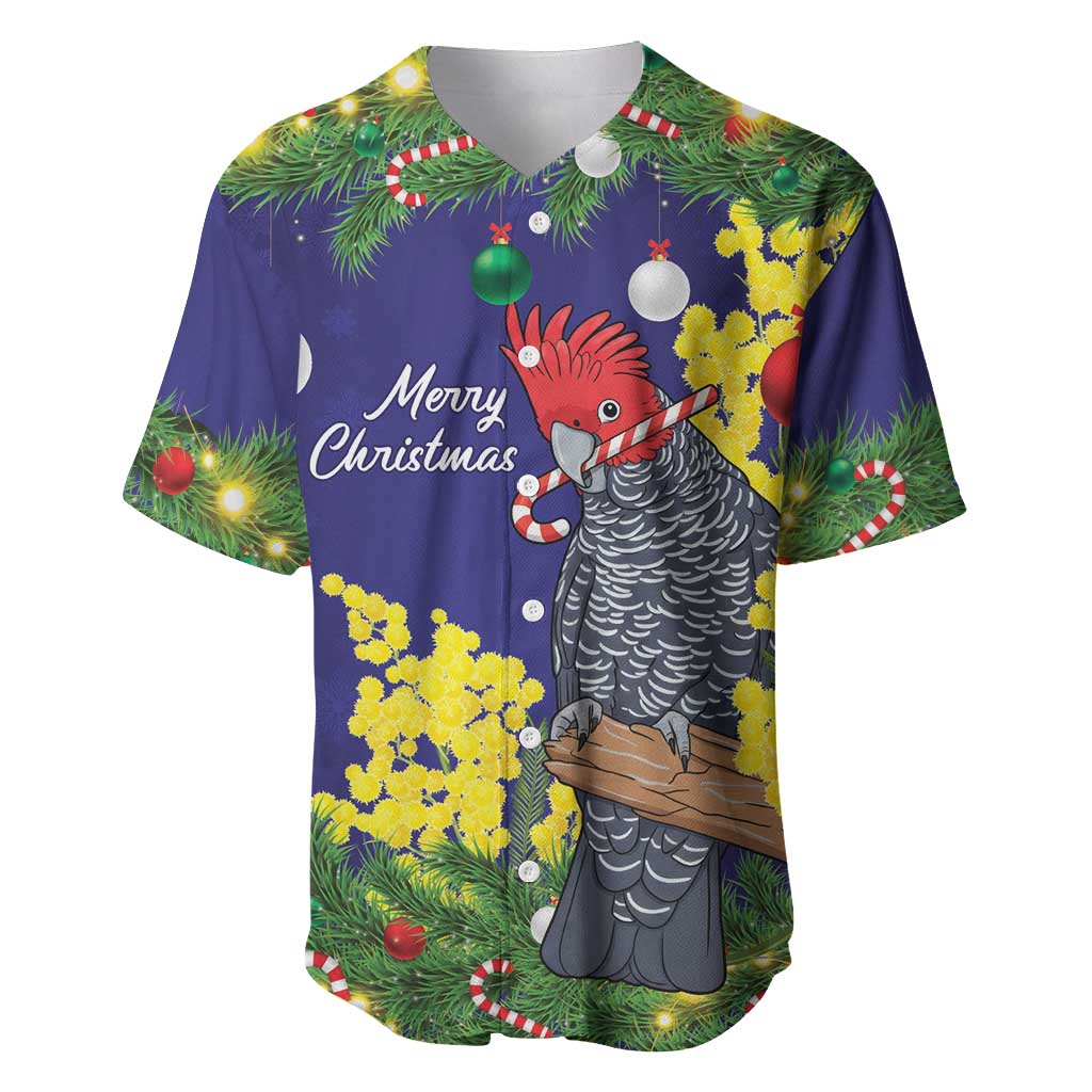 Australia Gang-gang Cockatoo Christmas Baseball Jersey Callocephalon Fimbriatum Golden Wattle Blue - Aussie Hoodie