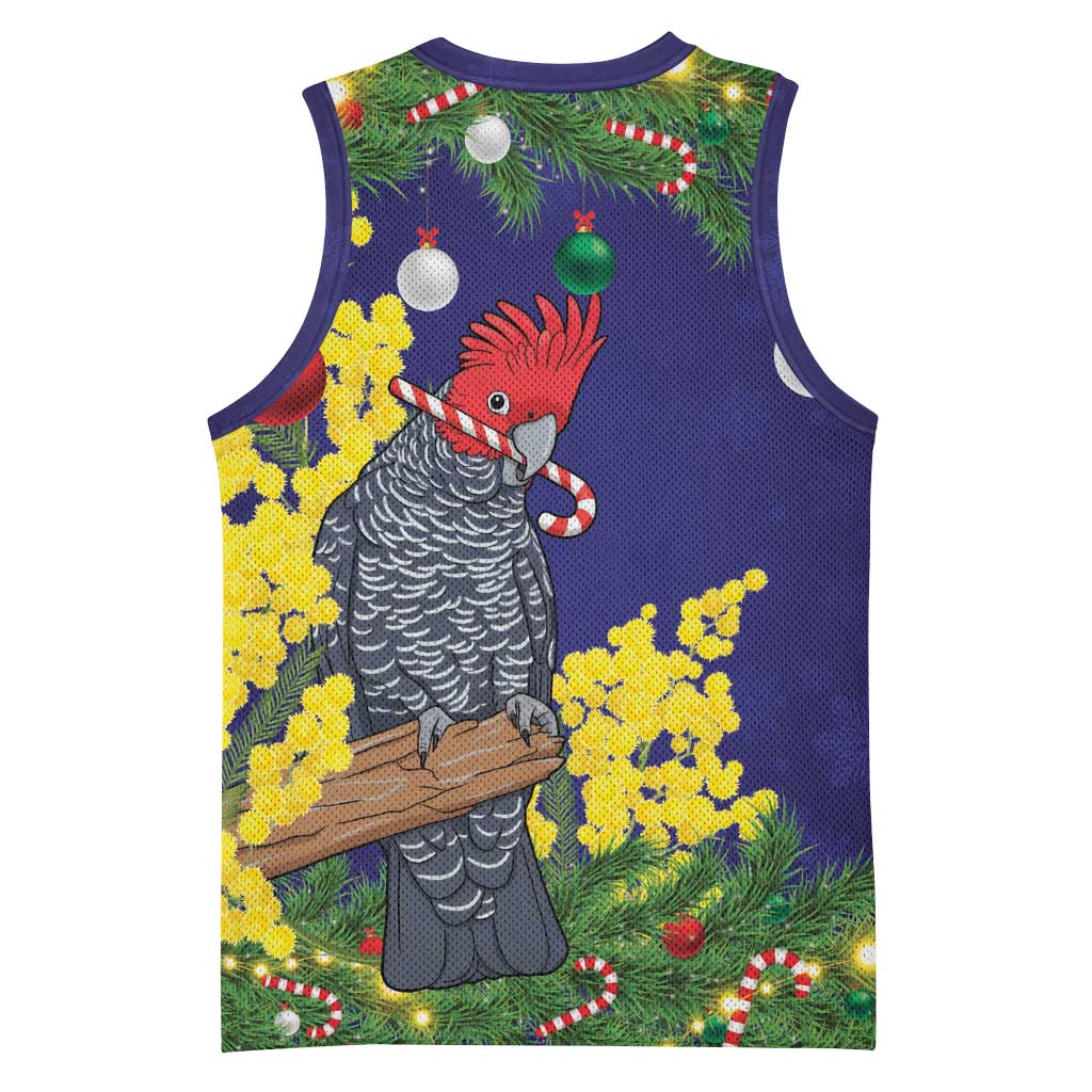 Australia Gang-gang Cockatoo Christmas Basketball Jersey Callocephalon Fimbriatum Golden Wattle Blue - Aussie Hoodie