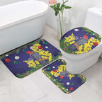 Australia Gang-gang Cockatoo Christmas Bathroom Set Callocephalon Fimbriatum Golden Wattle Blue - Aussie Hoodie