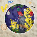 Australia Gang-gang Cockatoo Christmas Beach Blanket Callocephalon Fimbriatum Golden Wattle Blue - Aussie Hoodie