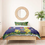 Australia Gang-gang Cockatoo Christmas Bedding Set Callocephalon Fimbriatum Golden Wattle Blue - Aussie Hoodie