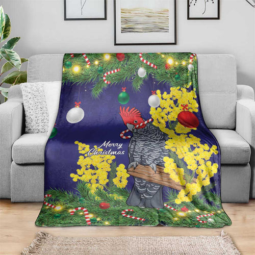 Australia Gang-gang Cockatoo Christmas Blanket Callocephalon Fimbriatum Golden Wattle Blue - Aussie Hoodie