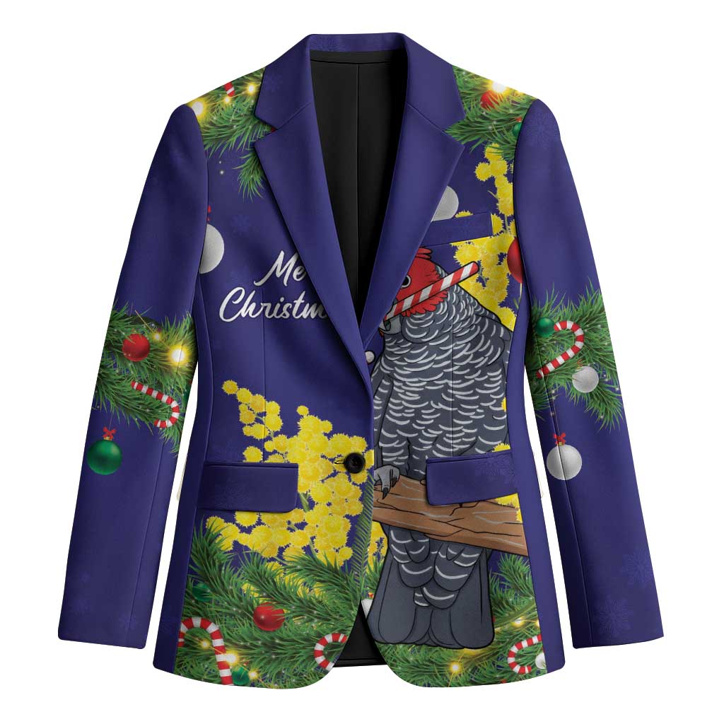 Australia Gang-gang Cockatoo Christmas Blazer Callocephalon Fimbriatum Golden Wattle Blue - Aussie Hoodie