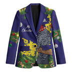 Australia Gang-gang Cockatoo Christmas Blazer Callocephalon Fimbriatum Golden Wattle Blue - Aussie Hoodie