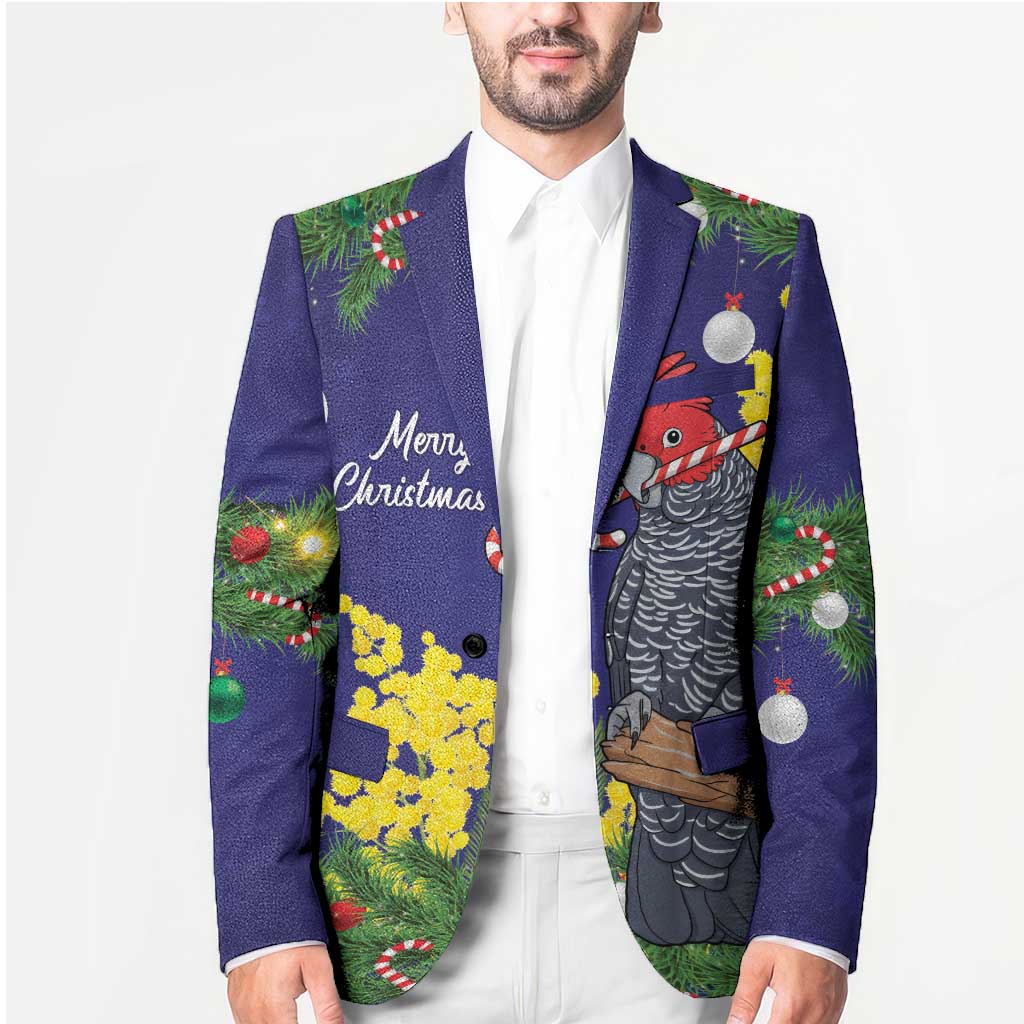 Australia Gang-gang Cockatoo Christmas Blazer Callocephalon Fimbriatum Golden Wattle Blue - Aussie Hoodie