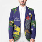 Australia Gang-gang Cockatoo Christmas Blazer Callocephalon Fimbriatum Golden Wattle Blue - Aussie Hoodie