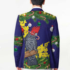 Australia Gang-gang Cockatoo Christmas Blazer Callocephalon Fimbriatum Golden Wattle Blue - Aussie Hoodie