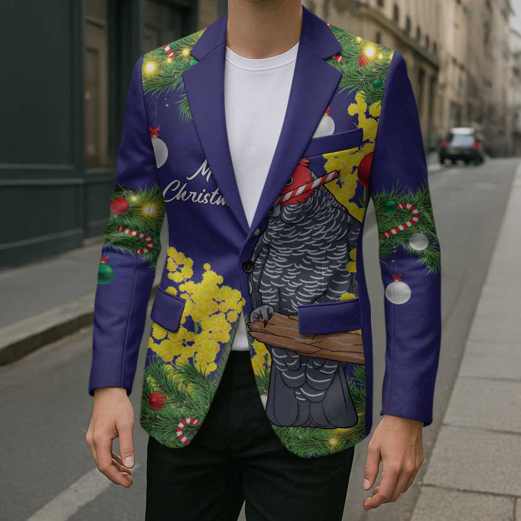Australia Gang-gang Cockatoo Christmas Blazer Callocephalon Fimbriatum Golden Wattle Blue - Aussie Hoodie