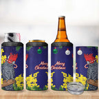 Australia Gang-gang Cockatoo Christmas 4 in 1 Can Cooler Tumbler Callocephalon Fimbriatum Golden Wattle Blue - Aussie Hoodie