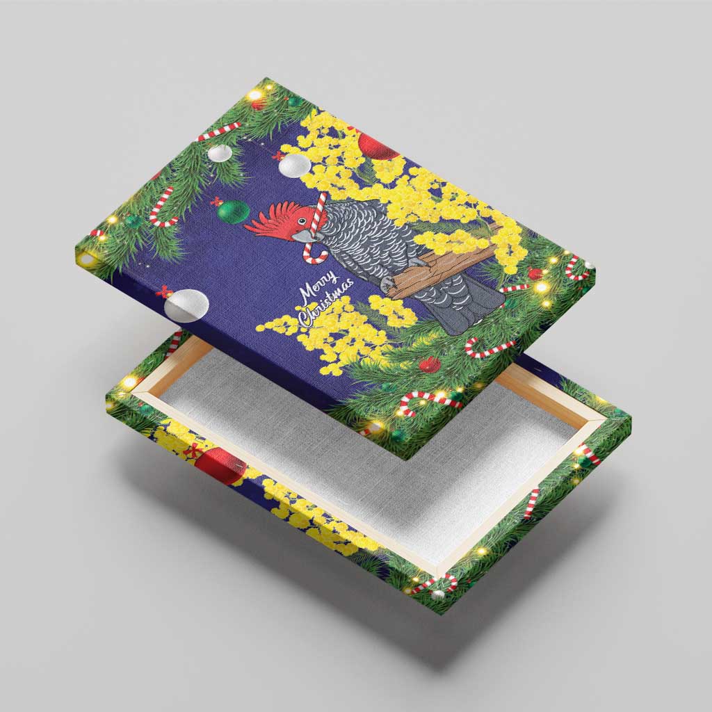 Australia Gang-gang Cockatoo Christmas Canvas Wall Art Callocephalon Fimbriatum Golden Wattle Blue - Aussie Hoodie