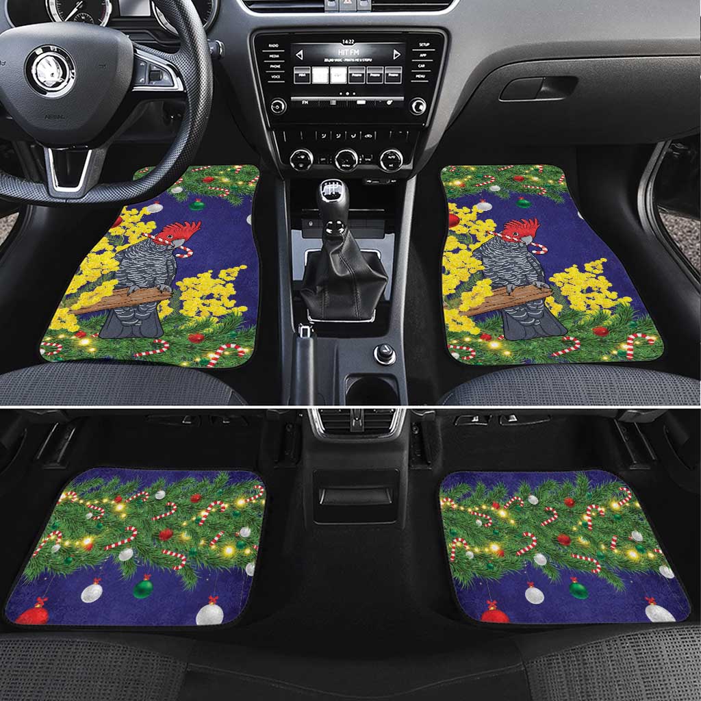 Australia Gang-gang Cockatoo Christmas Car Mats Callocephalon Fimbriatum Golden Wattle Blue - Aussie Hoodie