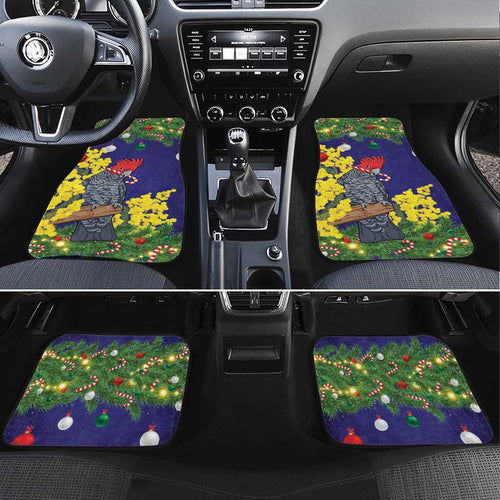 Australia Gang-gang Cockatoo Christmas Car Mats Callocephalon Fimbriatum Golden Wattle Blue - Aussie Hoodie