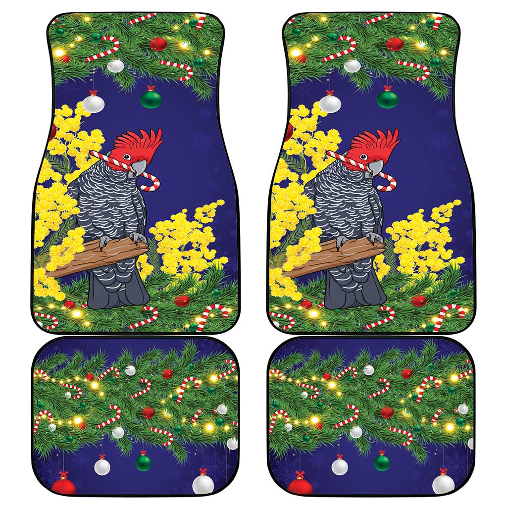 Australia Gang-gang Cockatoo Christmas Car Mats Callocephalon Fimbriatum Golden Wattle Blue - Aussie Hoodie