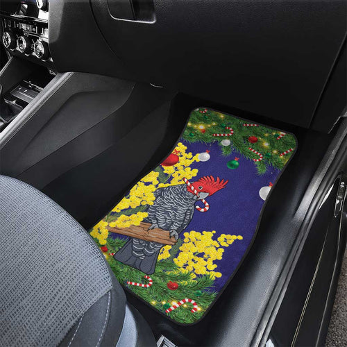 Australia Gang-gang Cockatoo Christmas Car Mats Callocephalon Fimbriatum Golden Wattle Blue - Aussie Hoodie