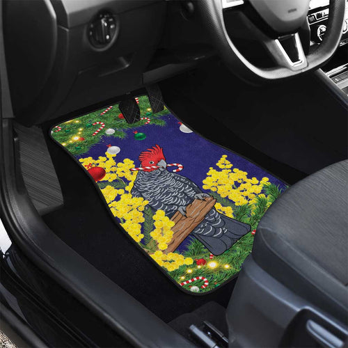 Australia Gang-gang Cockatoo Christmas Car Mats Callocephalon Fimbriatum Golden Wattle Blue - Aussie Hoodie
