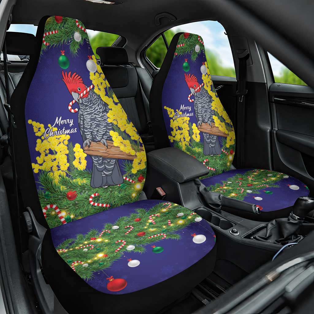Australia Gang-gang Cockatoo Christmas Car Seat Cover Callocephalon Fimbriatum Golden Wattle Blue - Aussie Hoodie