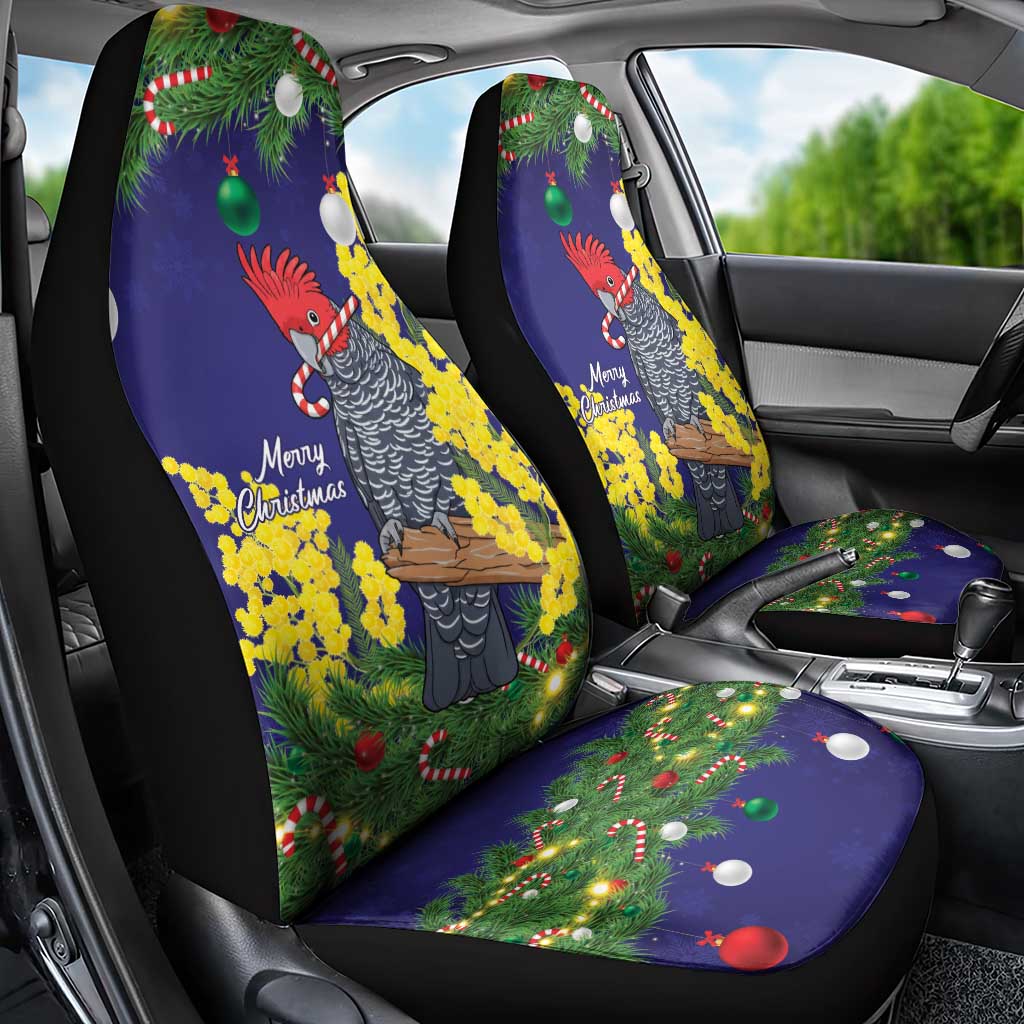 Australia Gang-gang Cockatoo Christmas Car Seat Cover Callocephalon Fimbriatum Golden Wattle Blue - Aussie Hoodie