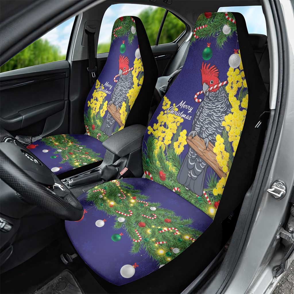 Australia Gang-gang Cockatoo Christmas Car Seat Cover Callocephalon Fimbriatum Golden Wattle Blue - Aussie Hoodie