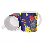 Australia Gang-gang Cockatoo Christmas Ceramic Mug Callocephalon Fimbriatum Golden Wattle Blue - Aussie Hoodie