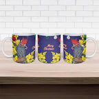 Australia Gang-gang Cockatoo Christmas Ceramic Mug Callocephalon Fimbriatum Golden Wattle Blue - Aussie Hoodie