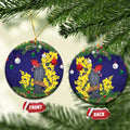 Australia Gang-gang Cockatoo Christmas Ceramic Ornament Callocephalon Fimbriatum Golden Wattle Blue - Aussie Hoodie