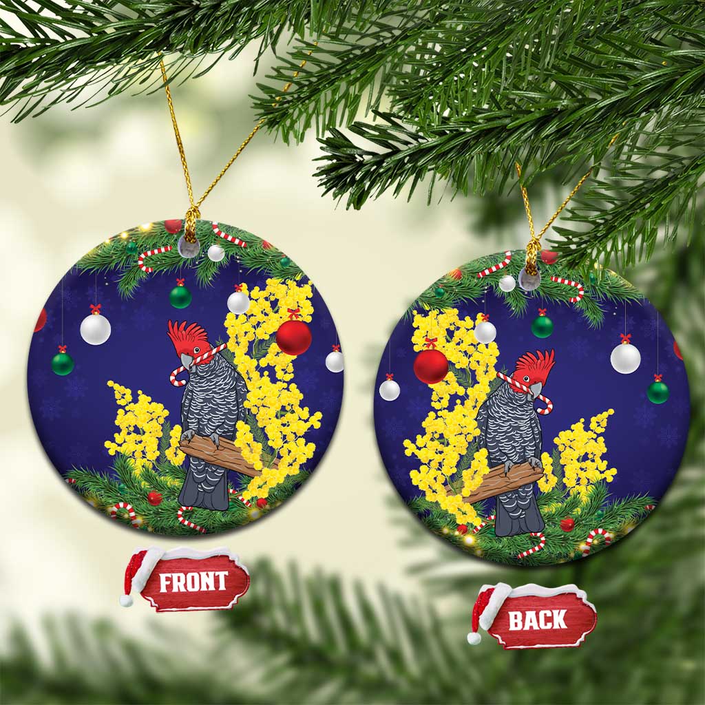 Australia Gang-gang Cockatoo Christmas Ceramic Ornament Callocephalon Fimbriatum Golden Wattle Blue - Aussie Hoodie