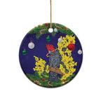 Australia Gang-gang Cockatoo Christmas Ceramic Ornament Callocephalon Fimbriatum Golden Wattle Blue - Aussie Hoodie