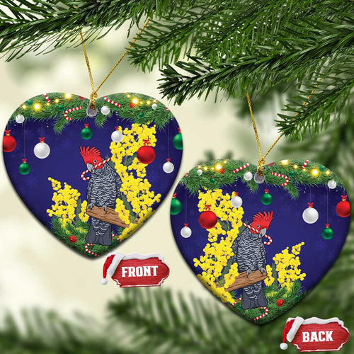 Australia Gang-gang Cockatoo Christmas Ceramic Ornament Callocephalon Fimbriatum Golden Wattle Blue - Aussie Hoodie