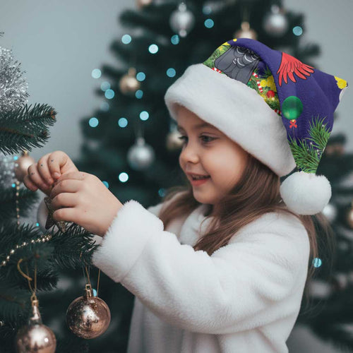 Australia Gang-gang Cockatoo Christmas Santa Hat Callocephalon Fimbriatum Golden Wattle Blue - Aussie Hoodie