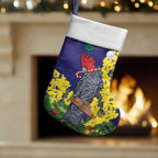 Australia Gang-gang Cockatoo Christmas Stocking Callocephalon Fimbriatum Golden Wattle Blue - Aussie Hoodie