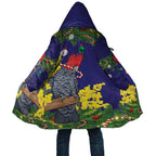 Australia Gang-gang Cockatoo Christmas Cloak Callocephalon Fimbriatum Golden Wattle Blue - Aussie Hoodie