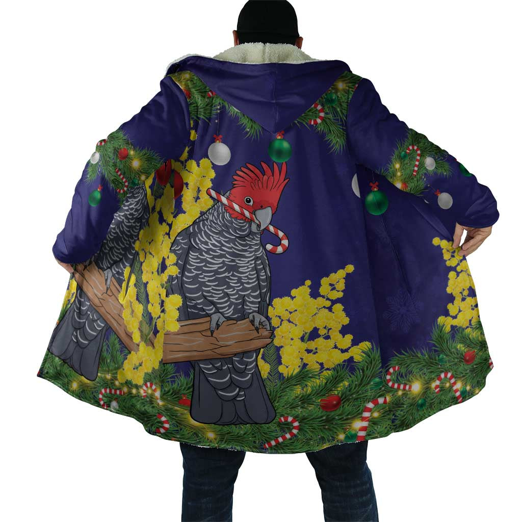 Australia Gang-gang Cockatoo Christmas Cloak Callocephalon Fimbriatum Golden Wattle Blue - Aussie Hoodie