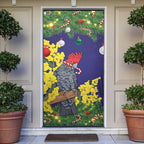 Australia Gang-gang Cockatoo Christmas Door Cover Callocephalon Fimbriatum Golden Wattle Blue - Aussie Hoodie