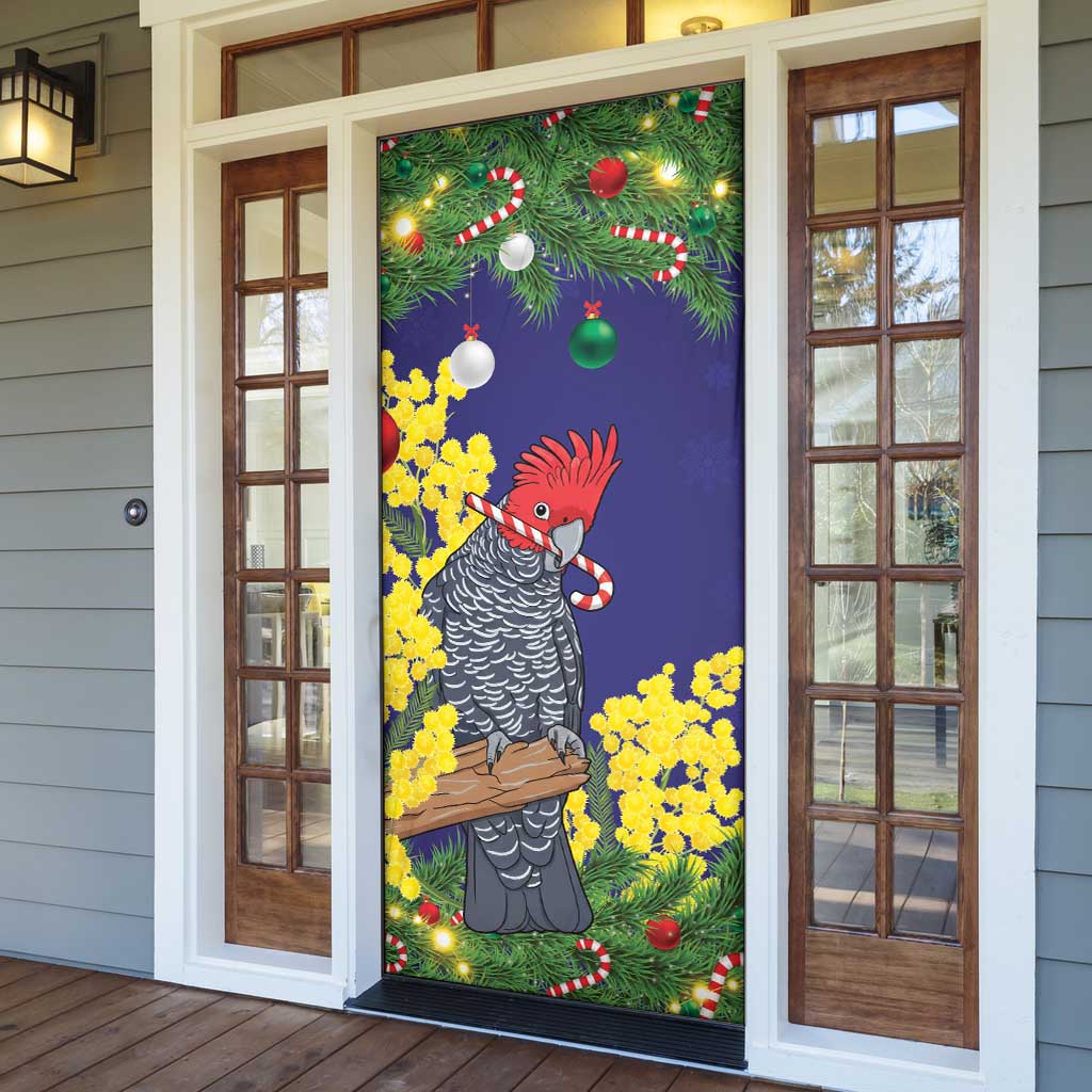 Australia Gang-gang Cockatoo Christmas Door Cover Callocephalon Fimbriatum Golden Wattle Blue - Aussie Hoodie