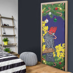 Australia Gang-gang Cockatoo Christmas Door Cover Callocephalon Fimbriatum Golden Wattle Blue - Aussie Hoodie