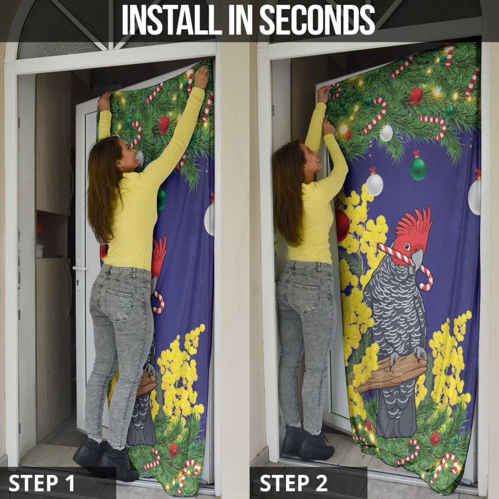 Australia Gang-gang Cockatoo Christmas Door Cover Callocephalon Fimbriatum Golden Wattle Blue - Aussie Hoodie