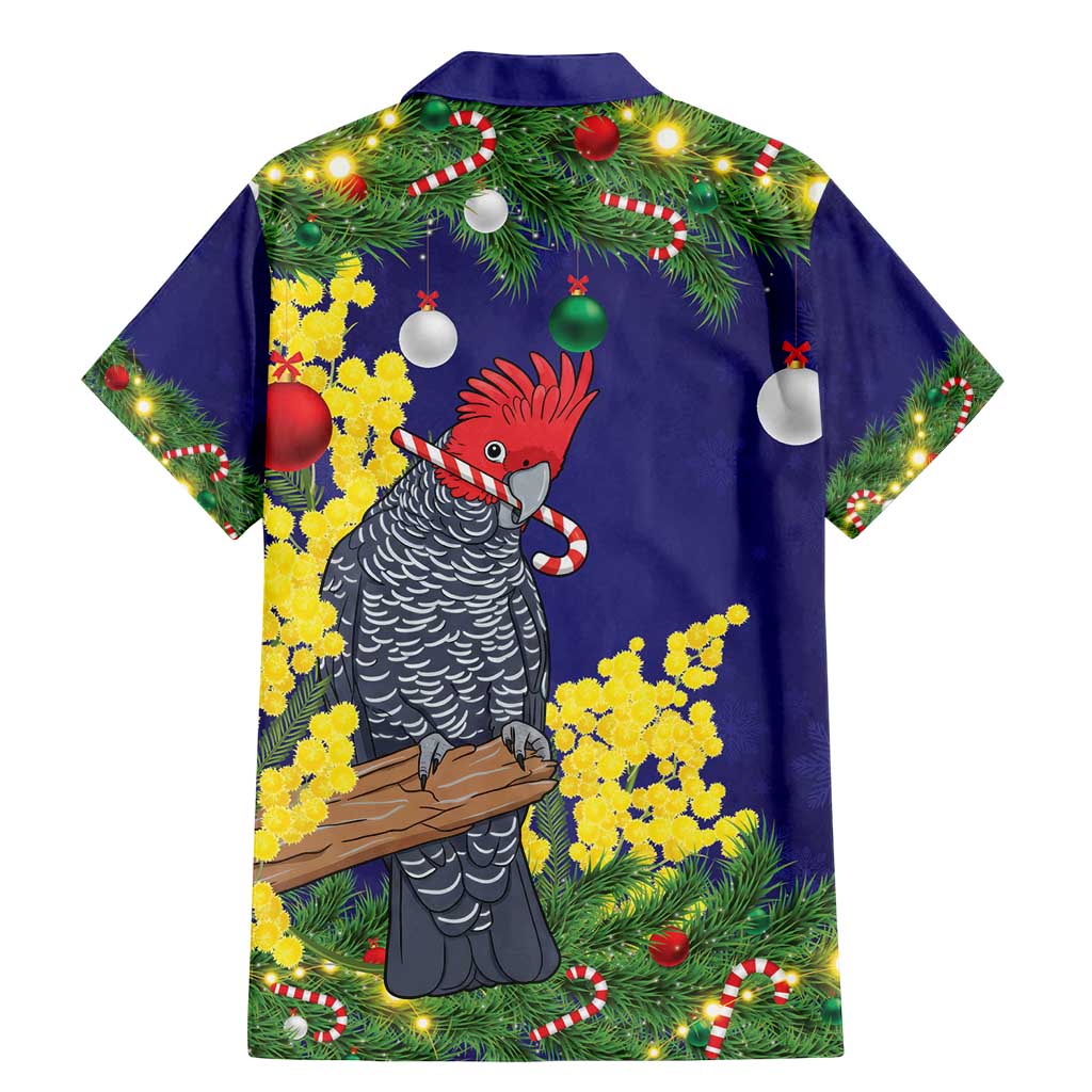 Australia Gang-gang Cockatoo Christmas Family Matching Mermaid Dress and Hawaiian Shirt Callocephalon Fimbriatum Golden Wattle Blue - Aussie Hoodie