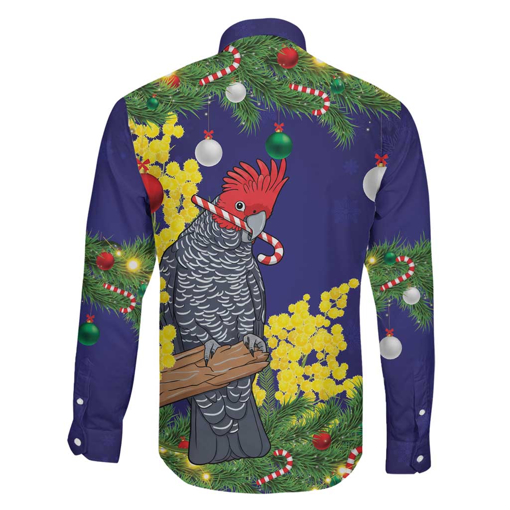 Australia Gang-gang Cockatoo Christmas Family Matching Mermaid Dress and Hawaiian Shirt Callocephalon Fimbriatum Golden Wattle Blue - Aussie Hoodie