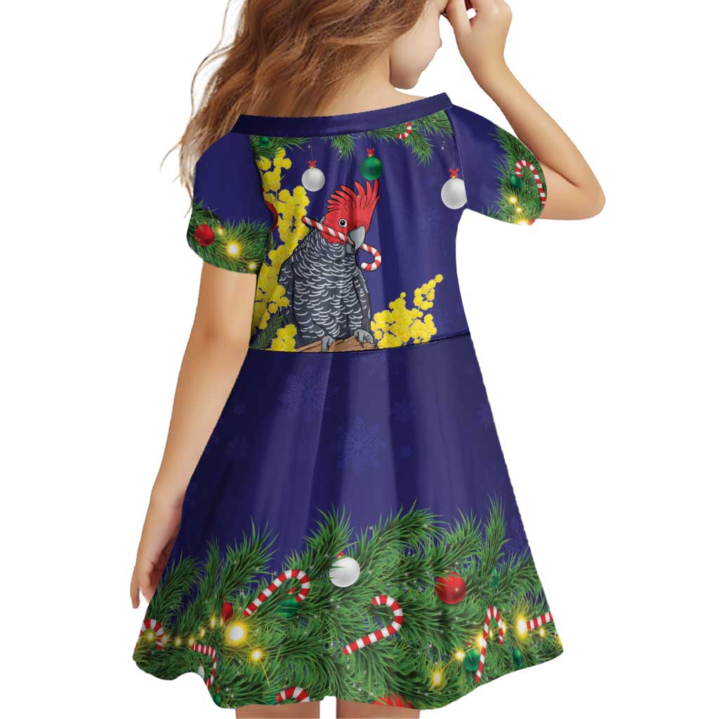 Australia Gang-gang Cockatoo Christmas Family Matching Off Shoulder Short Dress and Hawaiian Shirt Callocephalon Fimbriatum Golden Wattle Blue - Aussie Hoodie