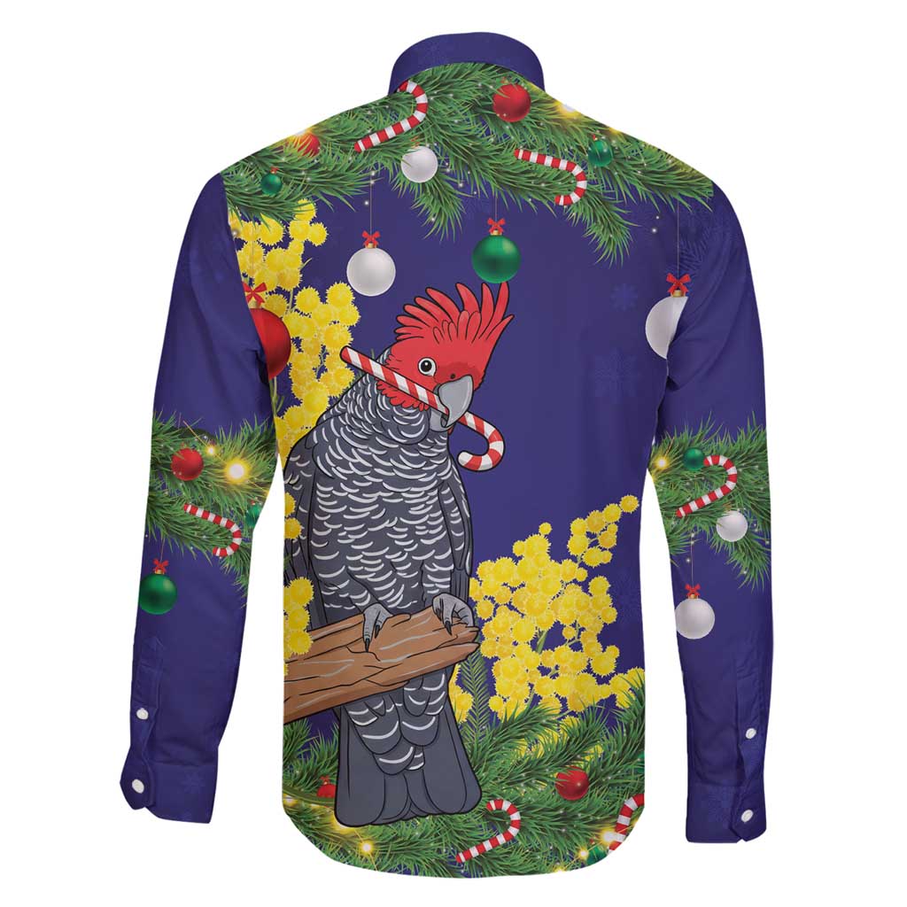 Australia Gang-gang Cockatoo Christmas Family Matching Off Shoulder Short Dress and Hawaiian Shirt Callocephalon Fimbriatum Golden Wattle Blue - Aussie Hoodie